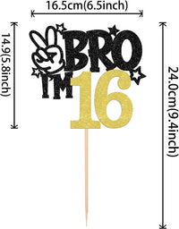 1 PCS Brother I'm 7 Cake Topper Glitter Star Happy 7th Birthday Cake - Gold 16th - image 2