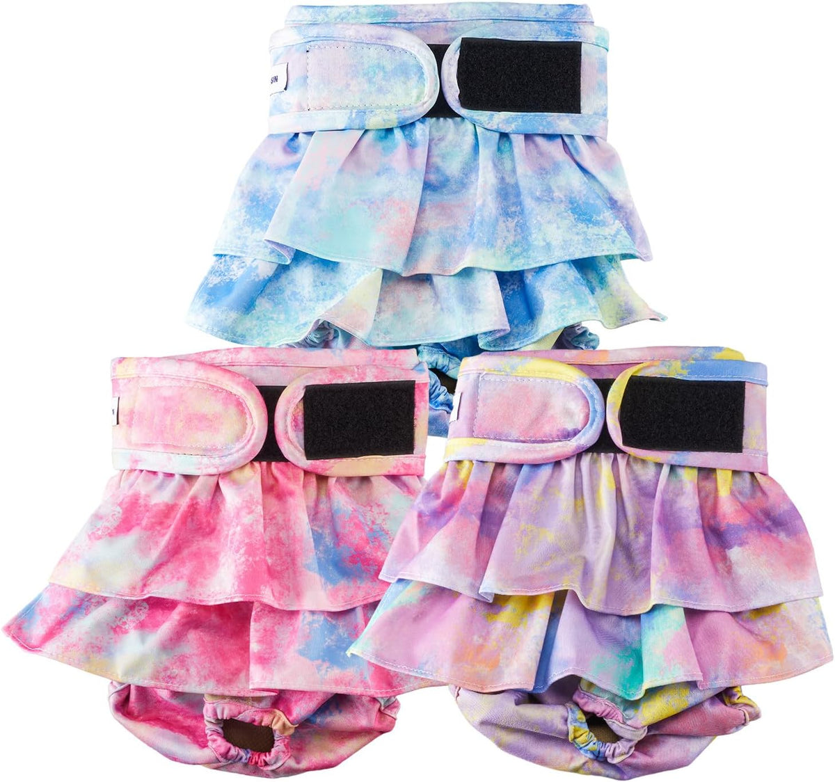 Reusable Dog Diapers Female Washable - Multi Color Tie-Dye / Small