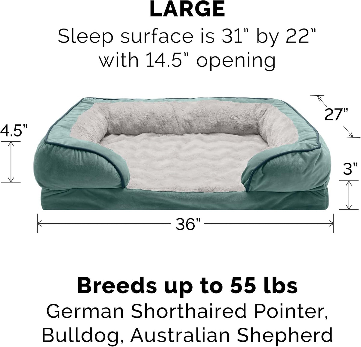 FurHaven Cooling Gel Dog Bed for Large Dogs - Large / Celadon Green - image 2