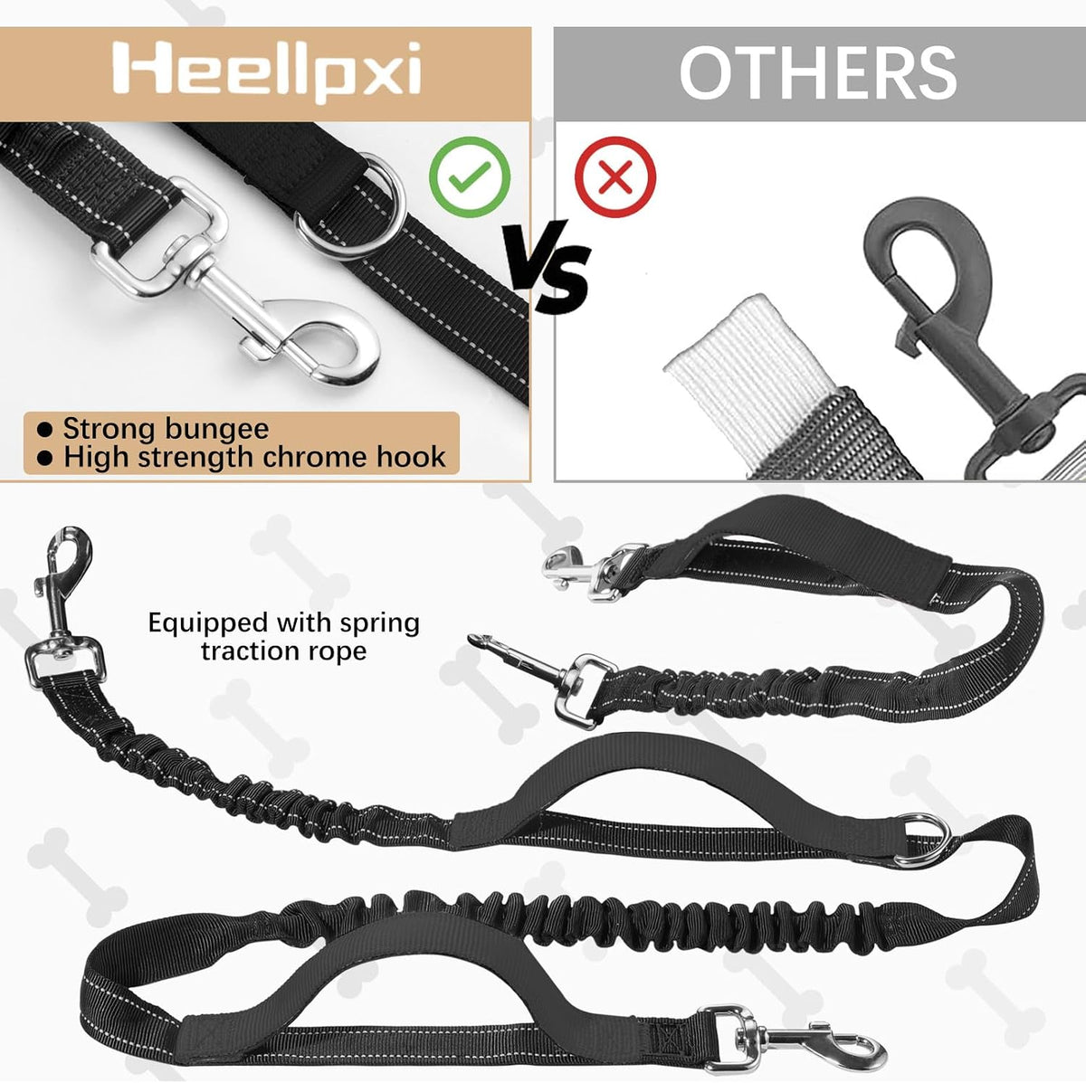 Hands-Free Dog Leash with Pouch - Black - image 4
