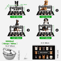 SHAINFUN Elevated Dog Bowls with Slow Feeder & Mat for Medium - Black-3L - image 4