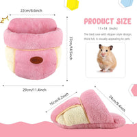 YUEPET Guinea Pig Bed Cuddle Cave, Warm Fleece Hideout - Pink / 1PCS - image 2