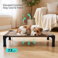 Elevated Outdoor Dog Bed, Raised Dog Bed with Steel Framed 42in – Essentials for Dogs - Brown / 35"L x 25"W x 7.5"H - image 3