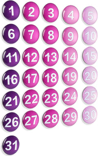 Tellegloww 1-31 magnetic calendar numbers in dark rainbow glass - view 6