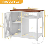DWVO 40-50 Gallon Aquarium Stand with Power Outlets & LED Light, Cabinet for Fish Tank Accessories Storage - Metal Fish Tank Stand Suitable for Turtle Tank, Reptile Terrarium, 660LBS Capacity, White
