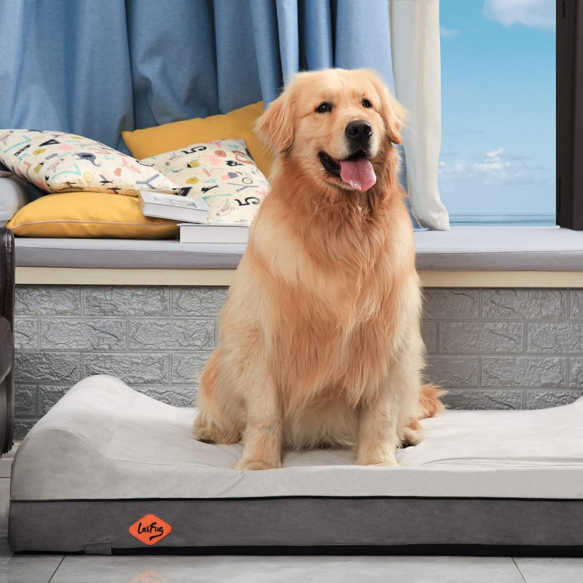 Laifug Orthopedic Memory Foam Extra Large Dog Bed Pillow Durable - 50.0"L x 36.0"W x 10.0"Th / Dark Grey - image 3