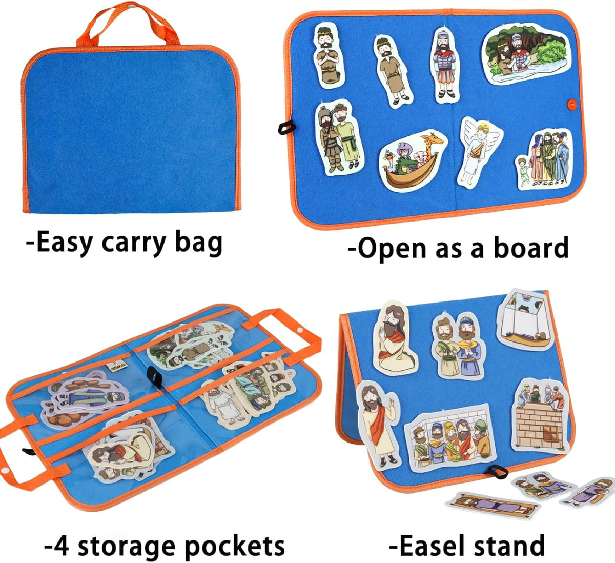 CHEFAN Noah's Ark Felt Board Bible Stories - Turns Water Into Wine & Other 3 Bible Stories Set - image 2