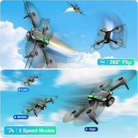 Drone with 1080P Camera, Foldable Remote Control Quadcopter for Adults Beginners, Mini Drone - Black Green - image 4