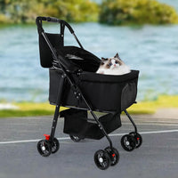 3 in 1 Pet Dog Stroller for Small Medium Dogs 10-50 lbs - Black - image 2