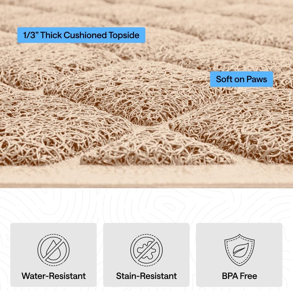 GORILLA GRIP Cat Litter Mat, Coiled Mesh Trapping Mats - Small (24" x 17") / Beige - image 2