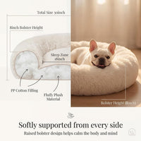 Small Calming Dogs Bed for Small Dogs Anti-Anxiety Machine Washable - Beige / 28 inches - image 4