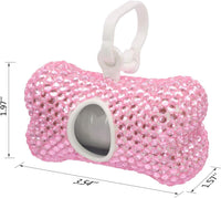 Soleebee Bling Crystal Bone Shaped Pet Waste Bag Dispenser with 1 - image 3