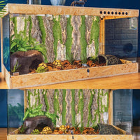 PINVNBY Reptile Terrarium Cork Background - 【Natural Cork Bark+Artificial Moss】 / 【2 PCS】 - image 2