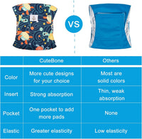 CuteBone Dog Belly Bands for Male Dogs Wraps Washable Doggie Diapers - Turtle&shark&jellyfish / M(14"-17") - image 3