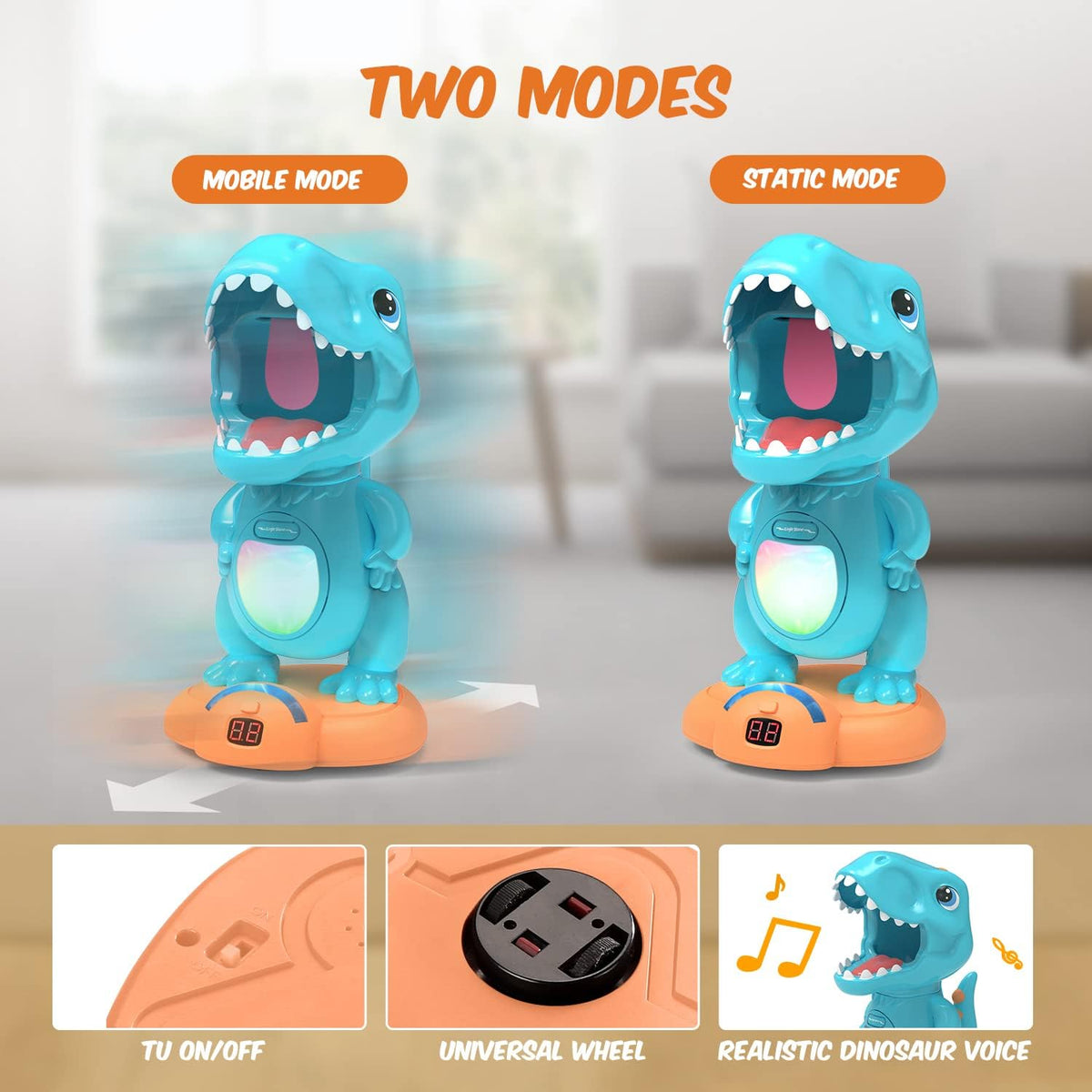 EagleStone T-Rex Dinosaur Shooting Target Game Toys with Air Power - 7b-blue - image 2