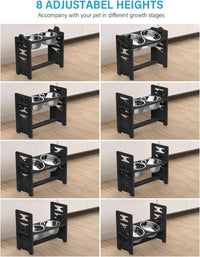 Elevated Dog Bowls, Raised Dog Bowl Stand Adjustable Small - Black / Large / Without Mat - image 3