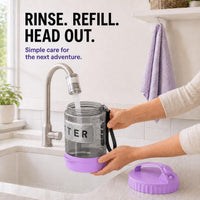 Portable Dog Water Bottle with Bowl, Large 77 oz/2.2 L, Black – Essentials for Dogs - 77oz-Macaron Purple - image 4