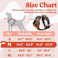 rabbitgoo Dog Harness Medium Sized, No Pull Pet Harness with 3 Buckles, Adjustable Soft Padded Vest with Control Handle, Walking Reflective Pet Vest for Medium Dogs, Orange, M