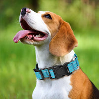 Reflective Martingale Dog Collars. Dog Collar with Quick Release - L:1" Wide for 18.5"-26.5" Neck / Azure Blue - image 2