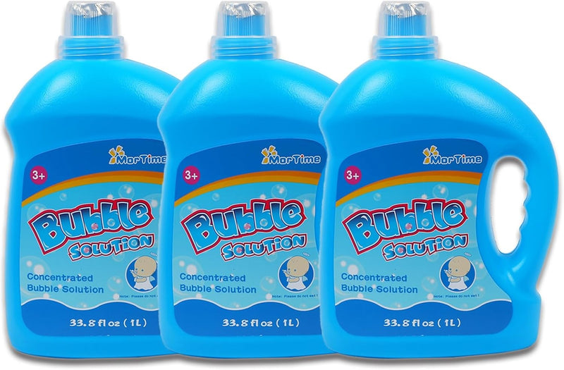 MorTime 3 bottles of concentrated bubble solution refill, 3 L total