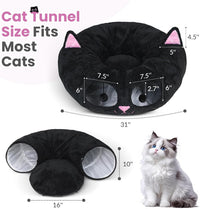 Cat Tunnel Bed for Indoor Cats - Black Pink - image 4