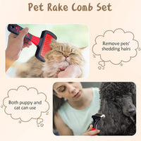 Patelai 4 Pcs Dog Dematting Comb - Red, Black, Silver / Classic - image 3