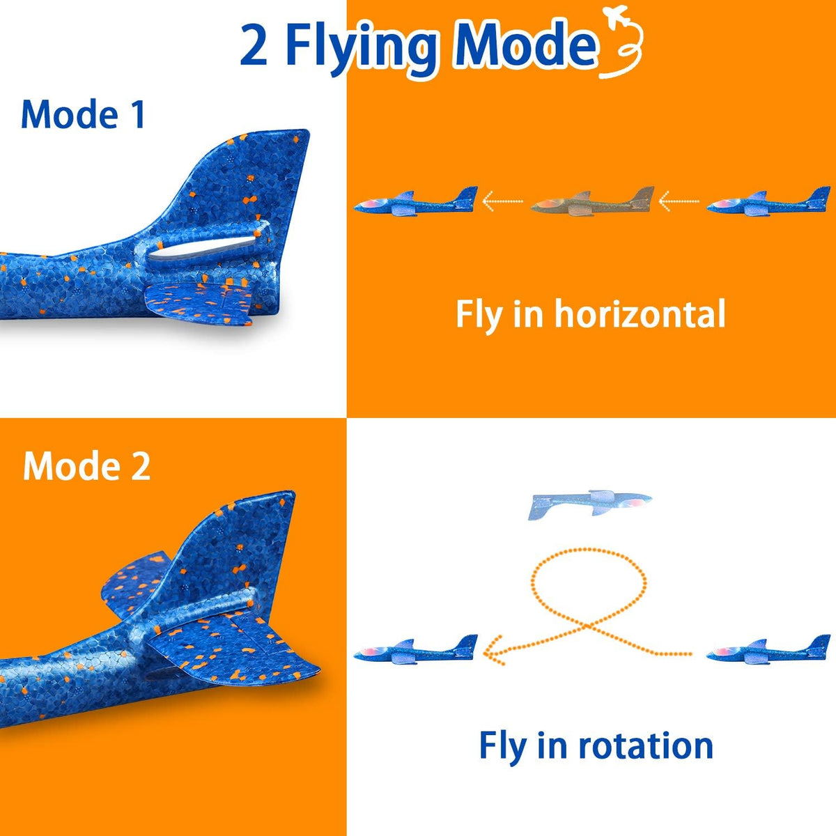 2 Pack LED Light Airplane - Yellow and Blue - image 4