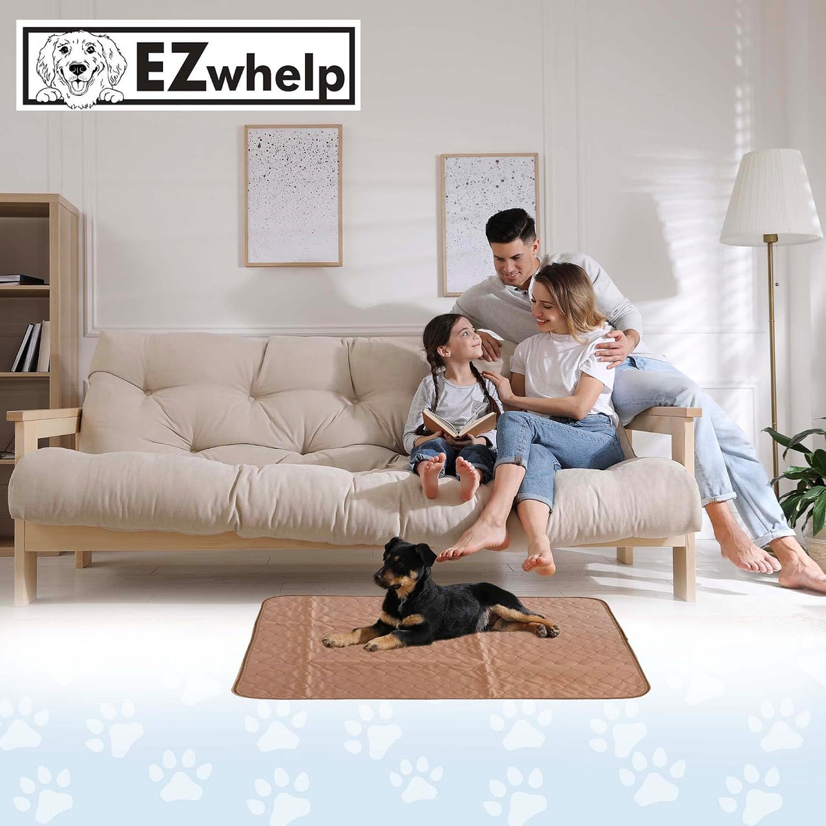 Washable Dog Training Pads, Reusable Waterproof Whelping - 34x36 Inch (Pack of 1, Rounded Corners) - image 2