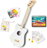 Loog Mini Acoustic kids Guitar for Beginners 3-strings Ages 3+ - White