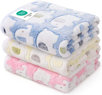 Luciphia 1 Pack 3 Blankets Super Soft Fluffy Premium Cute Cat Pattern - Blue/Pink/Yellow / 41x31 inch (Pack of 3)
