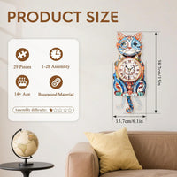 Halloween 3D Puzzles for Adults Halloween Puzzle Clock Adult Craft – Fun for Kids & Family - Cat Clock - image 4