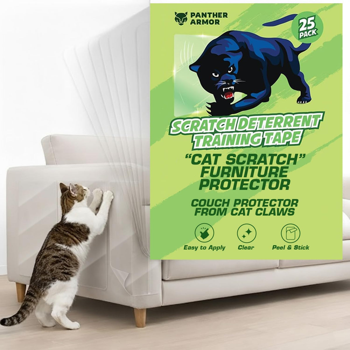 Panther Armor Cat Scratch Furniture Protector - 25 Sheets