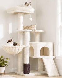 Heybly Cat Tree, 45.3" Cat Tower for Indoor Cats with Large Perch HCT202SG – Essentials for Cats - 42.5 inch / Beige