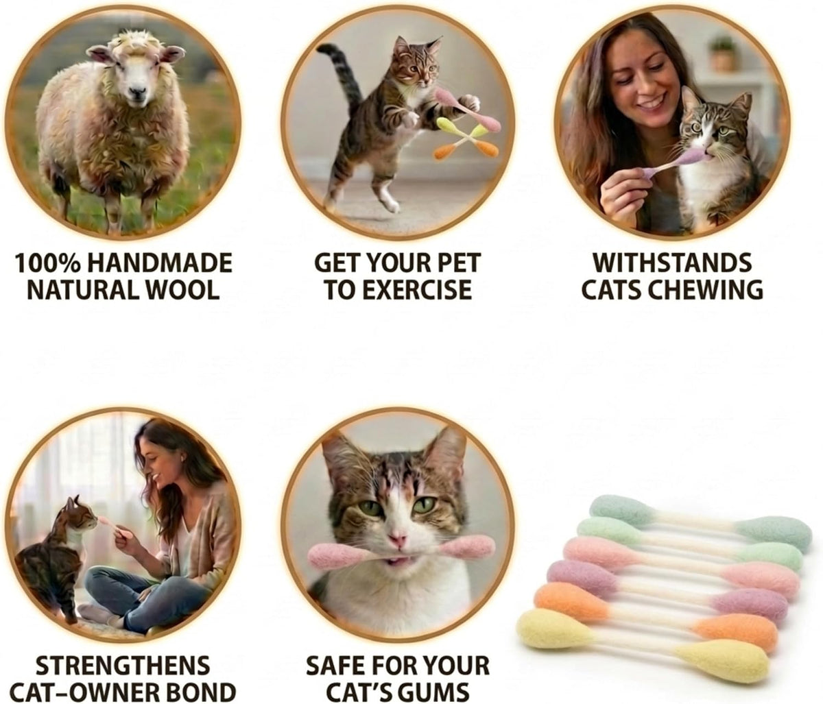 Glaciart One XXL Swabs Cat Toys with Catnip, 2 Pk - Pastel Tips / Regular - image 3