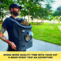 Fat Cat Backpack Carrier - Airline Approved Cat Carrier with Space Capsule Bubble for for Small - 15.8"L x 14.4"W x 17.7"H - image 2