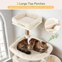 Globlazer 82in Extra Large Cat Tree Tower for Indoor Cats Large Adult - 82inch / Beige - image 2