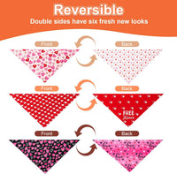 Fall Dog Bandanas Large 3PCS - red pink black / Large - image 4