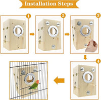Bird Nest Box Parakeet Breeding Nest Box Bird Nest House Wooden Acrylic Transparent Breeding Box for Finch Lovebirds Cockatiel Budgie Conure Parrot