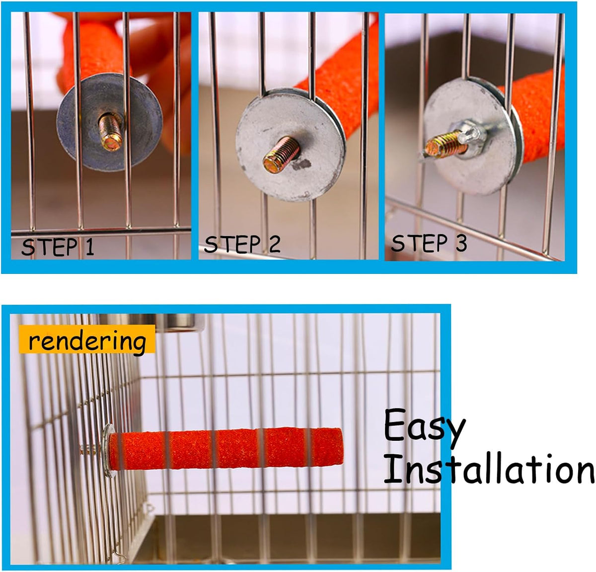 10 Pcs Parrot Perch Stand Bird Perch Stand Toy Colorful Paw Grinding - 20CM - image 3