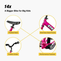 Strider 14x classic balance bike in Rocket Red for kids ages 3 to 6 - view 4