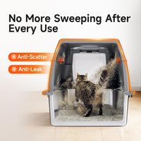 XL Enclosed Stainless Steel Litter Box with Lid - Dark Gray - image 3