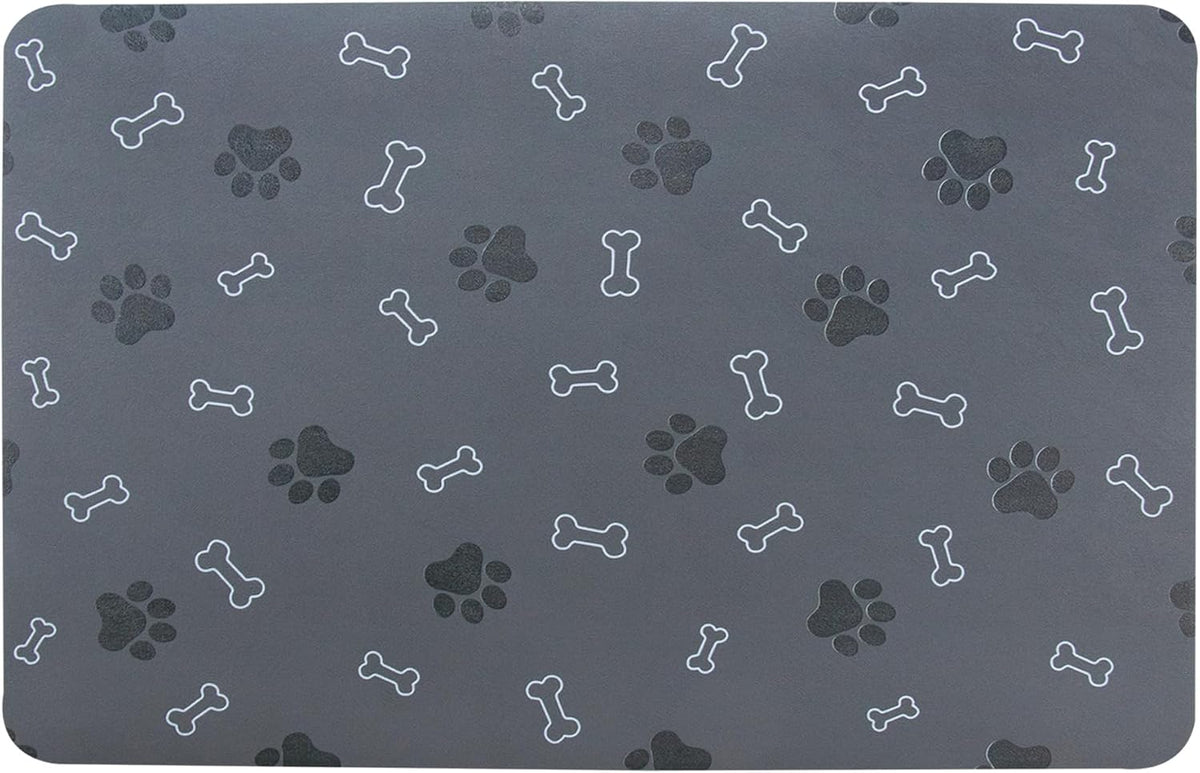 Pet Cat Dog Food Mat Non Slip Mat for Dog Water Bowl Mat Quick Dry - Dark Grey / 18.1*11.8 in - image 3