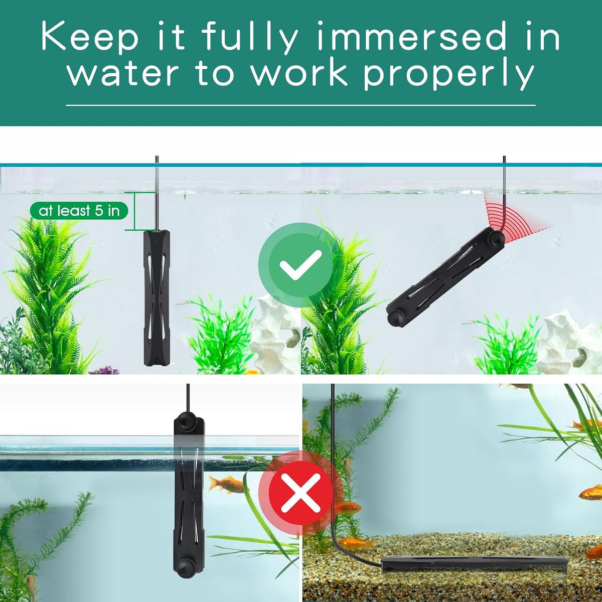 hygger 40-75 Gallon Aquarium Heater with LED Display Controller - 300 watt - image 3