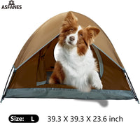 ASFANES Foldable Pet Tent for Medium Dogs & Cats - Brown / L - image 2