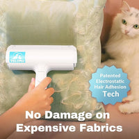 DELOMO Pet Hair Removal Tool: Pet Hair Remover with Fur Bin - Reusable Lint Roller for Pet Hair - Cat and Dog Hair Remover for Couch, Furniture, Carpet, Clothes, Car Seat - Essential for Pet Owners