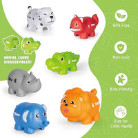 Learning Toys for 2 3 4 Year Old, 20 Pcs Number Matching Game with Digital English, 10 Different Animal Figures, Preschool Activities Montessori Fine Motor Toys for Toddlers Kids