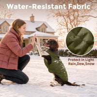 Fleece Dog Jacket for Small Dogs, Puppy Coat with Harness - Green / X-Large - image 2