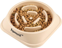 2 Pack Slow Feeder Dog Bowls for Medium Dogs & Cats – Essentials for Dogs - Large / Beige