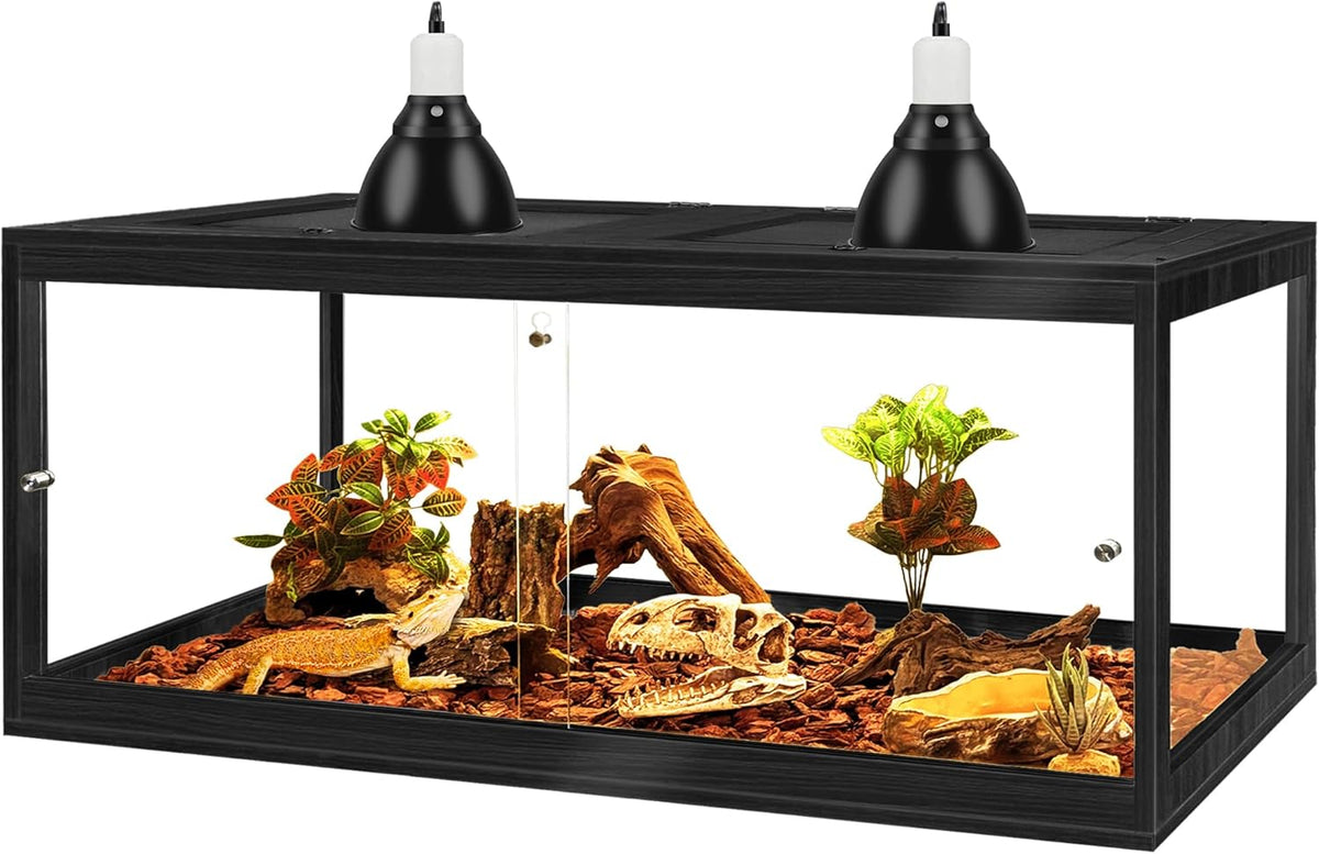 PROLEE 82 Gallon Bearded Dragon Tank - Black / 82 Gallon (48x19.5x19.5 Inch)