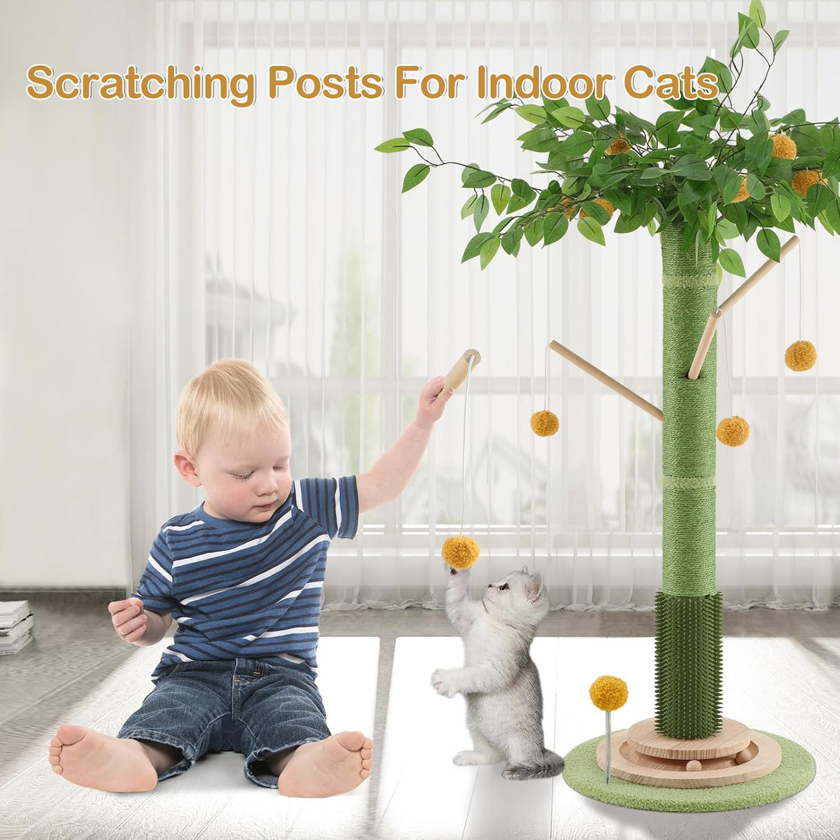 46" Tall Cat Scratching Post - Green(46" Tall) - image 4